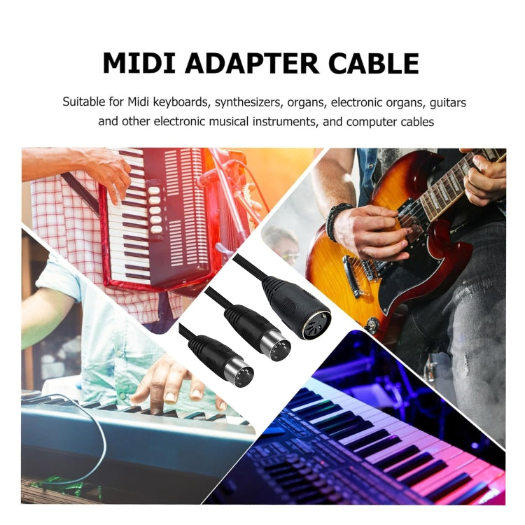 JUNSUNMAY MIDI 2 in 1 Din 5 Pin Male to Dual 2 Pin Female Cable Adapter, Cable Length: 50cm