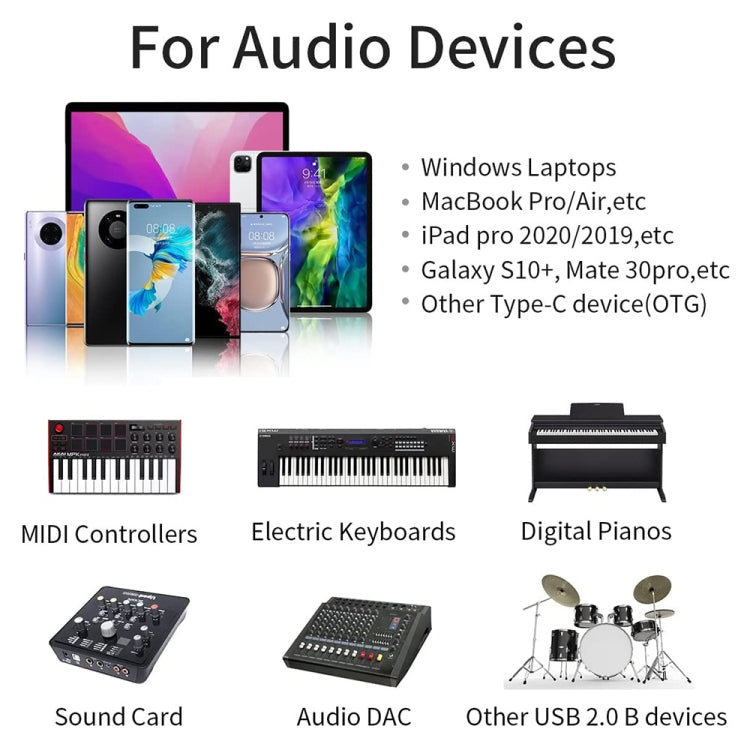 JUNSUNMAY USB Type-C Female to Male USB 2.0 Type-B Adapter Converter Connector for Printers Scanner Electric Piano