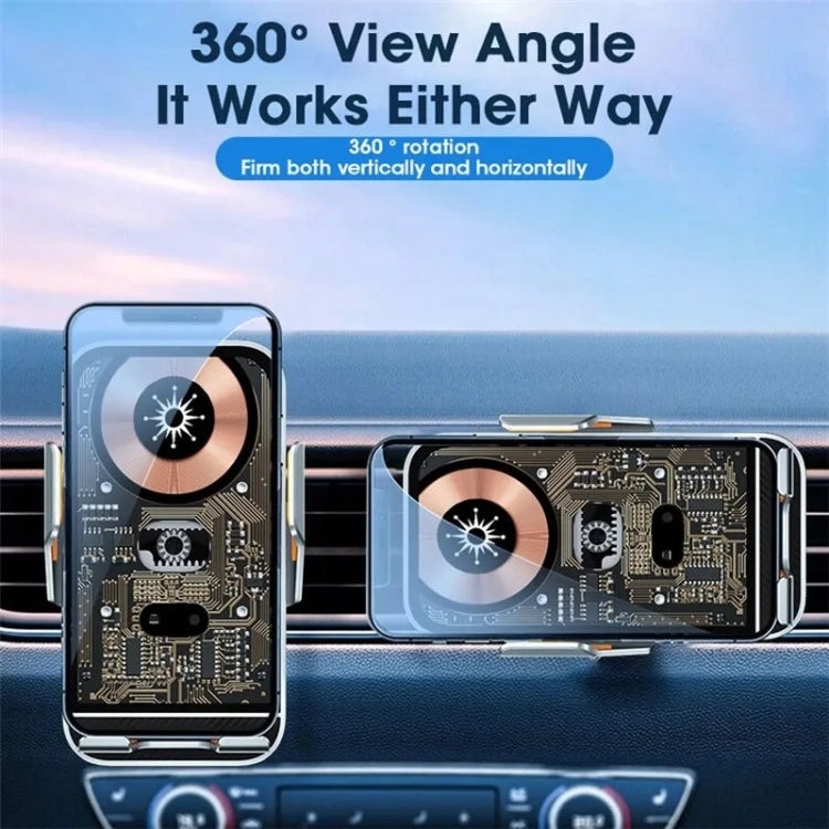 C10 Car Navigation Infrared Sensor Transparent Wireless Charger 15W Fast Charger Phone Stand