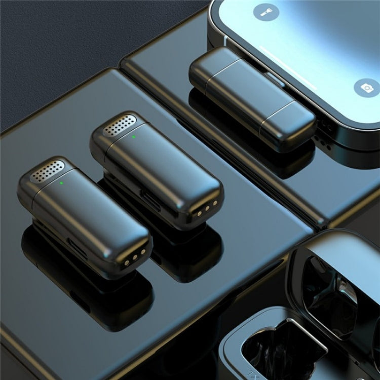 K13 2 in 1 Lavalier Wireless Microphone with 8 Pin Receiver & Charging Station