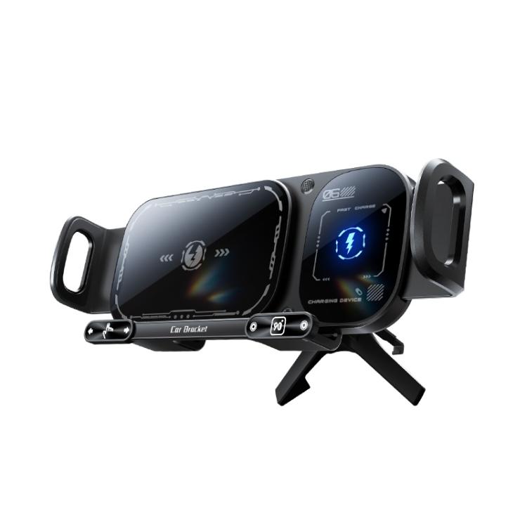 SD01 Car Air Vent Mount Dual Coil Rotating Phone Stand 15W Wireless Charger Phone Holder