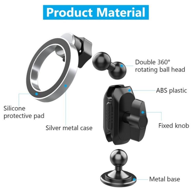 159A 360 Degree Rotation Adhesive Base Magnetic Car Dashboard Mount Phone Holder Bracket