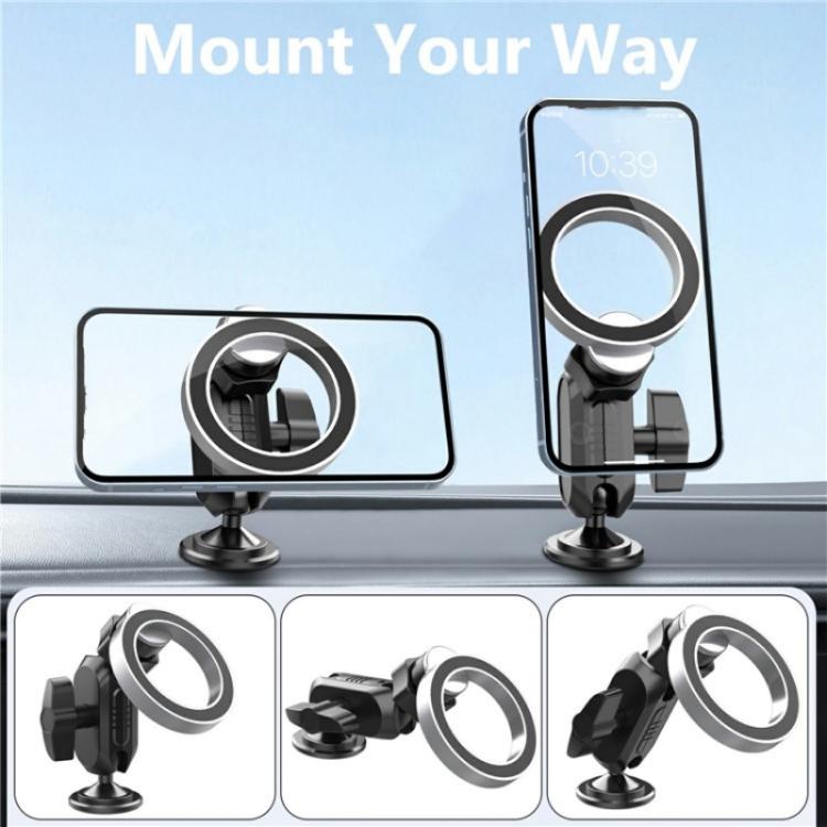 159A 360 Degree Rotation Adhesive Base Magnetic Car Dashboard Mount Phone Holder Bracket