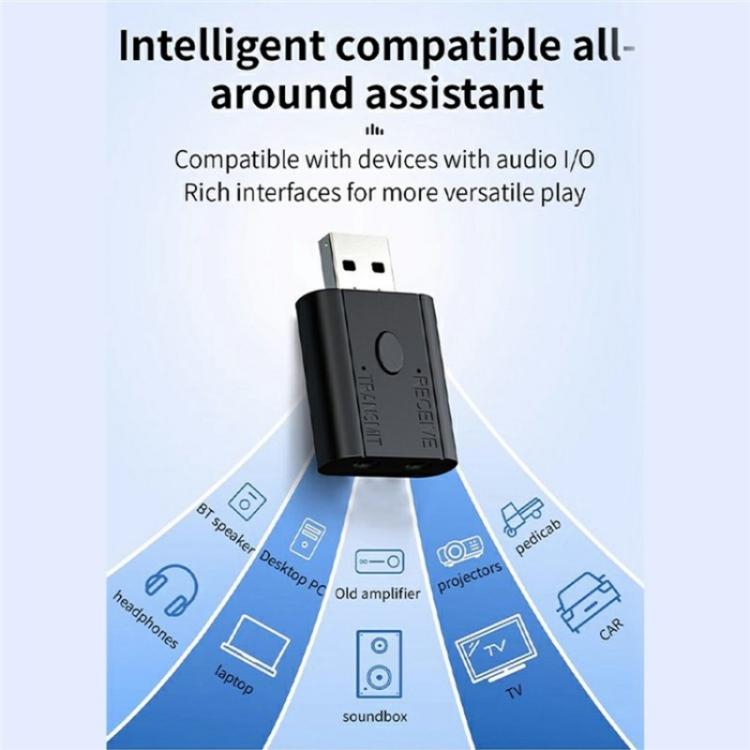 W12 AUX Adapter USB Dongle 2 In 1 Bluetooth 5.3 Car Audio Transmitter Receiver