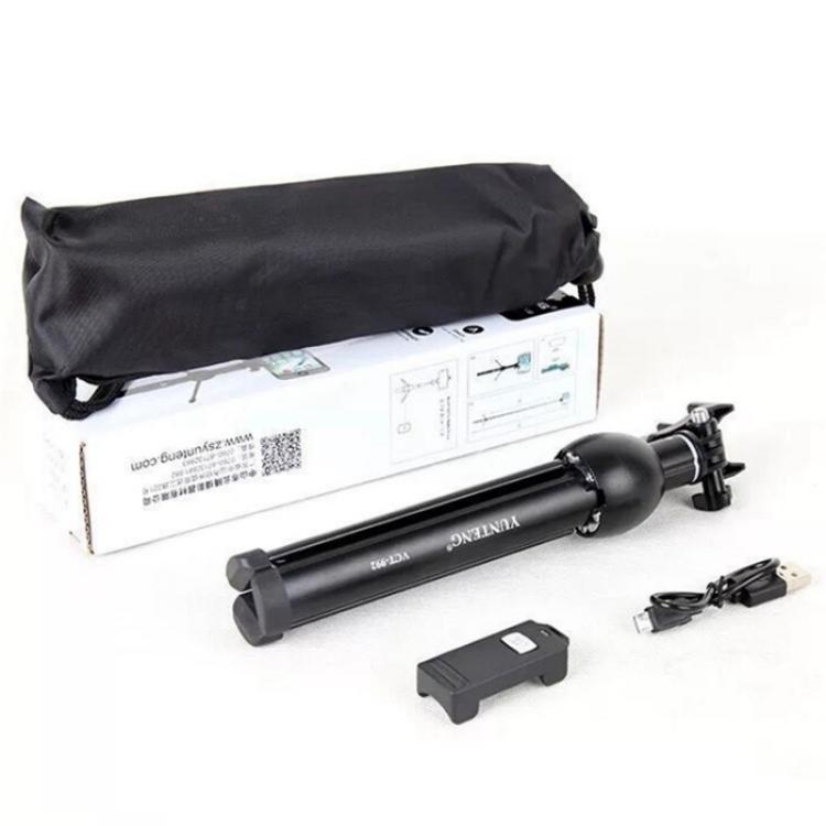 YUNTENG VCT-992 Extendable Aluminum Alloy Selfie Stick Integrated Tabletop Tripod with Remote Control
