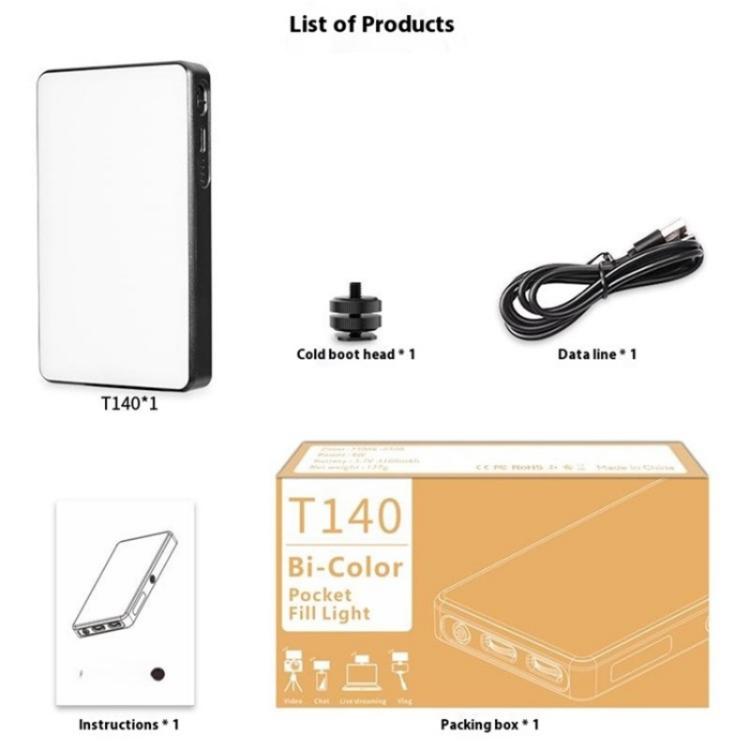 T140 Portable Clip Fill Light Phone Camera Tablet Video Live Selfie Fill Light