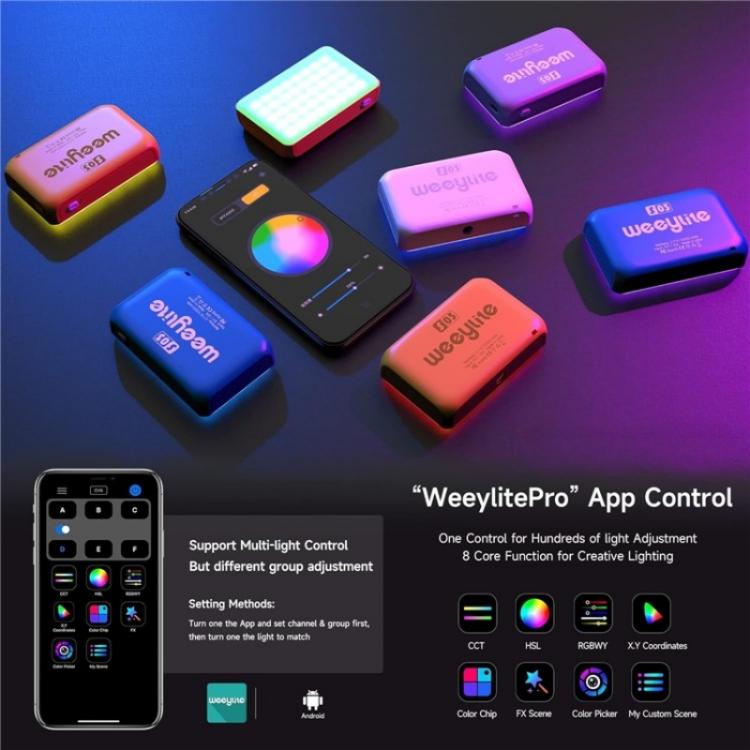 Weeylite S03 Portable RGB Light Video Live Streaming Photography Full Color Fill Light