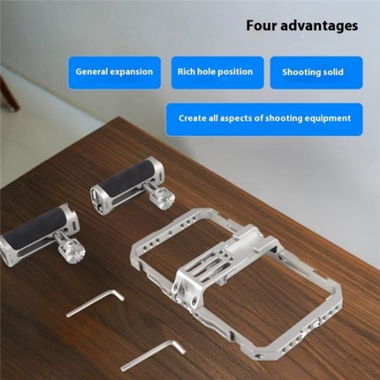 C072 Aluminum Alloy Handheld Smartphone Cage Rig Photography Stabilizer Dual Handle Frame