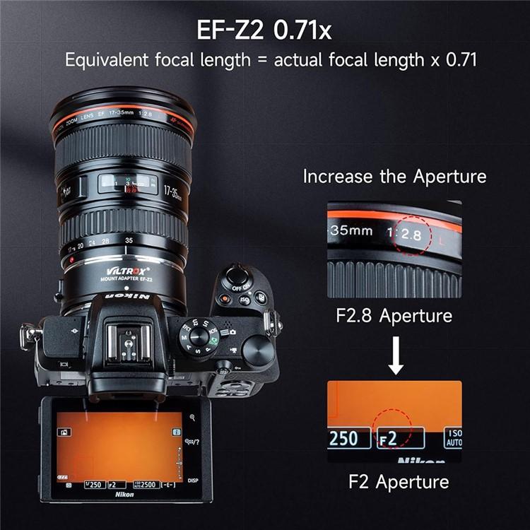 VILTROX EF-Z2 0.71X Auto Focus Camera Lens Mount Adapter For Canon EF to Nikon Z Mount