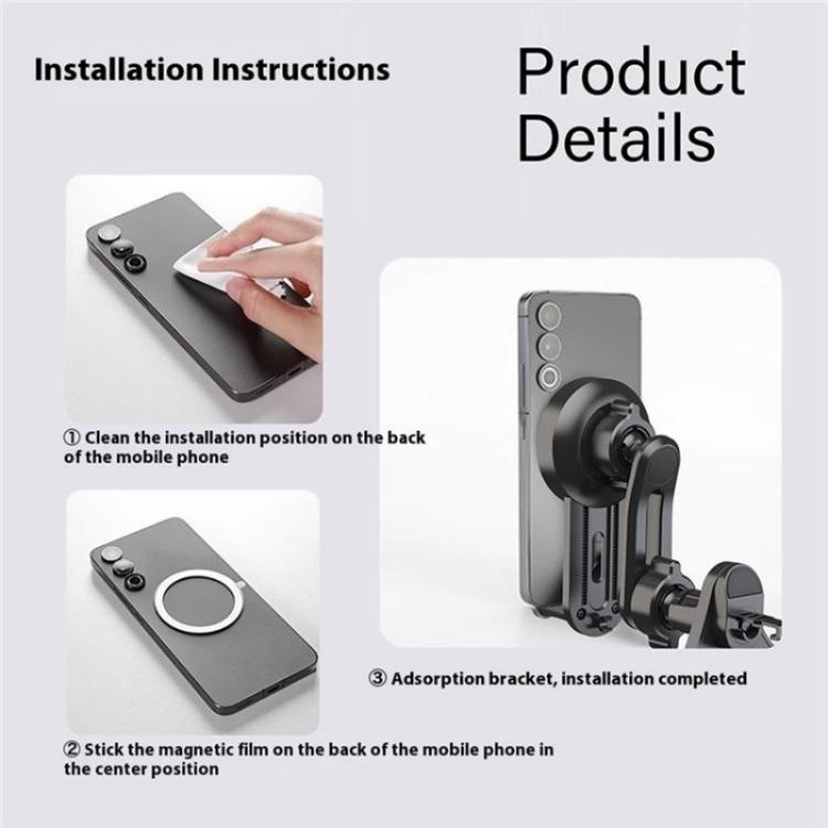 V004 Adjustable Angle Cellphone Bracket Compatible MagSafe Car Phone Holder Air Vent Mount