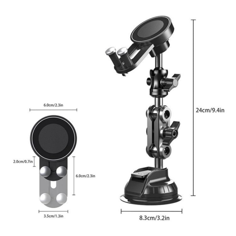 XWJ037 Suction Cup Base Long Arm Cellphone Bracket Short Type MagSafe Car Phone Holder