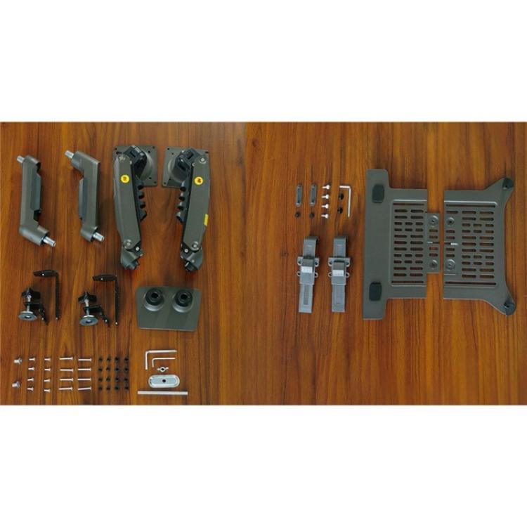 NORTH BAYOU F160-FP Tray Dual Arm Bracket Monitor Desk Mount Adjustable Laptop Holder