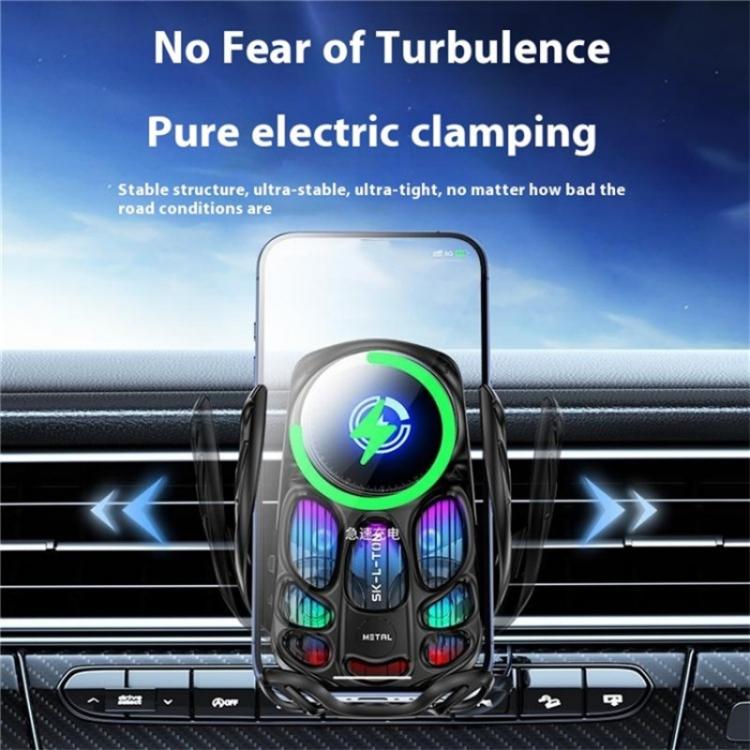 SD02 With Ambient Light 15W Universal Car Phone Holder Mount Wireless Charging Stand