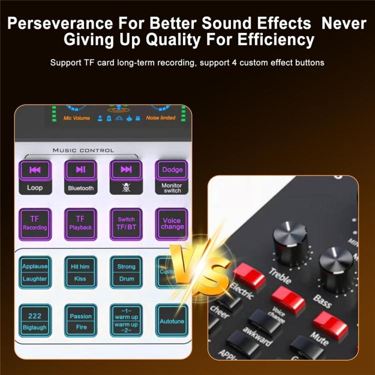 C200 For Live Streaming / Singing Sound Card Audio Mixer Bluetooth Adjustable Mixing Console