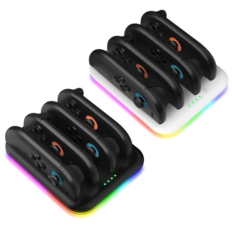 Game Handle 4 Seat Horizontal Charging Cradle With RGB Dazzling Lights