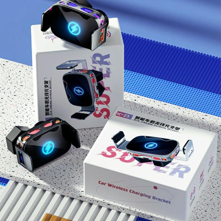 SD23 With Ambient Light Car Navigation Air Vent Phone Holder 15W Wireless Charger