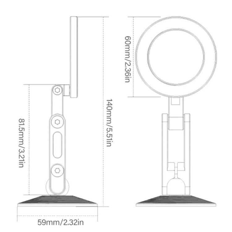 Z18 360 Rotation Anti Shake Magnetic Cellphone Holder Aluminum Alloy Car Phone Holder