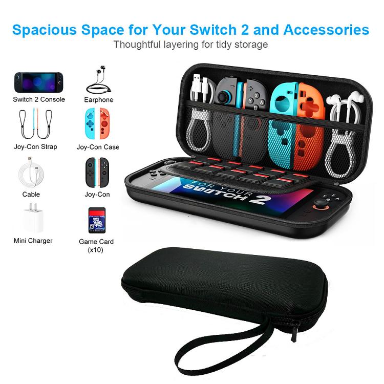For Nintendo Switch 2 Portable Hard Shell Travel Tote EVA Travel Storage Bag