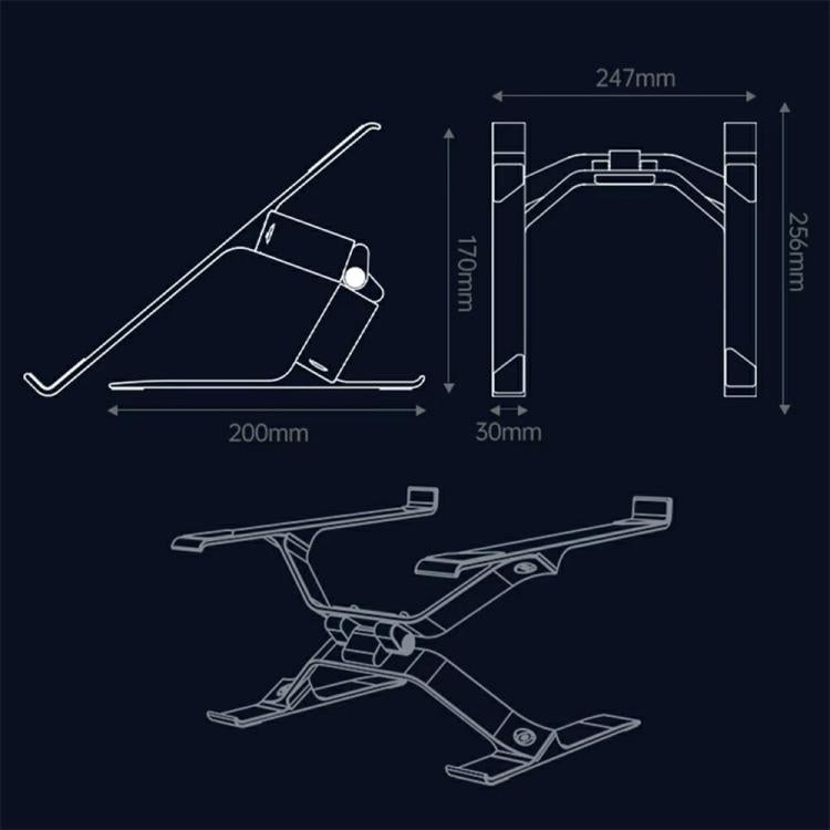 P70 X-Shape Aluminum Alloy Stand Height Adjustable Foldable Cooling Bracket for Laptop / Tablet