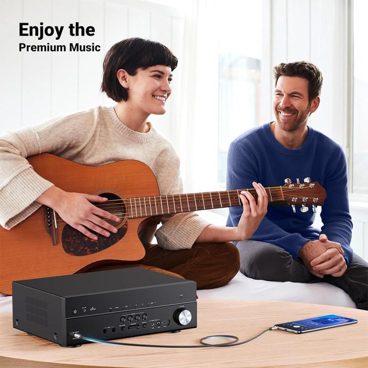 JUNSUNMAY 6.35mm Female to 3.5mm TRS Male Stereo Audio Cable Guitar Cord