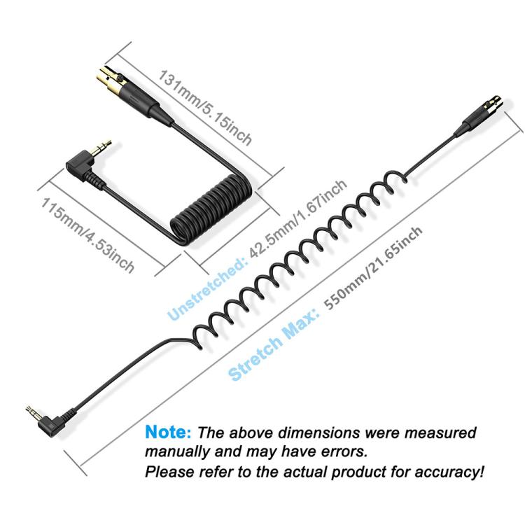 JUNSUNMAY 3.5mm Stereo Male to 4 Pin XLR Female Mixer Spring Extension Adapter Cable, Length: 0.5m, 3.5mm Stereo Male to 4 Pin XLR Female