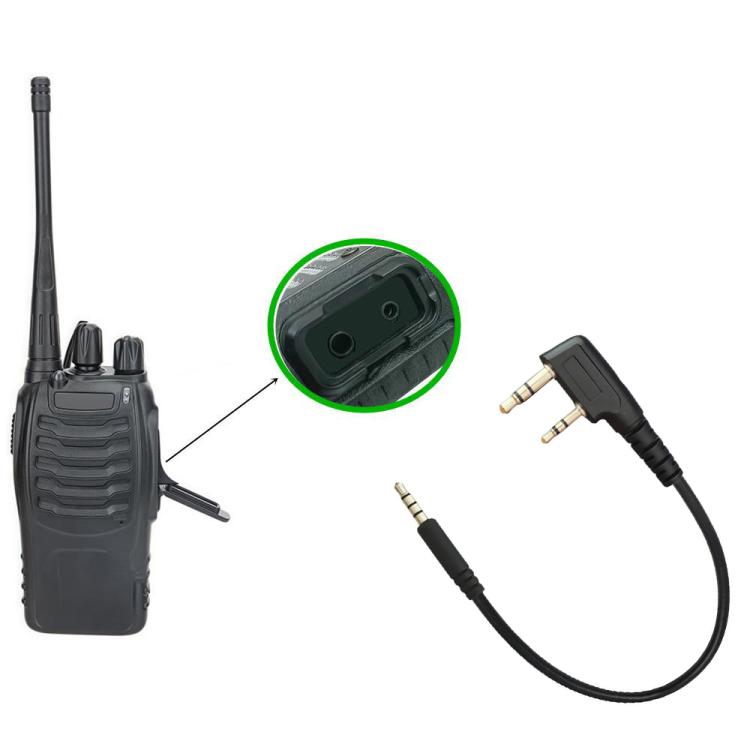 JUNSUNMAY Walkie Talkies Headset Radio Earpiece Adapter Cable, Length: 25cm, 2 Pin to Male 3.5mm, 2 Pin to Female 3.5mm