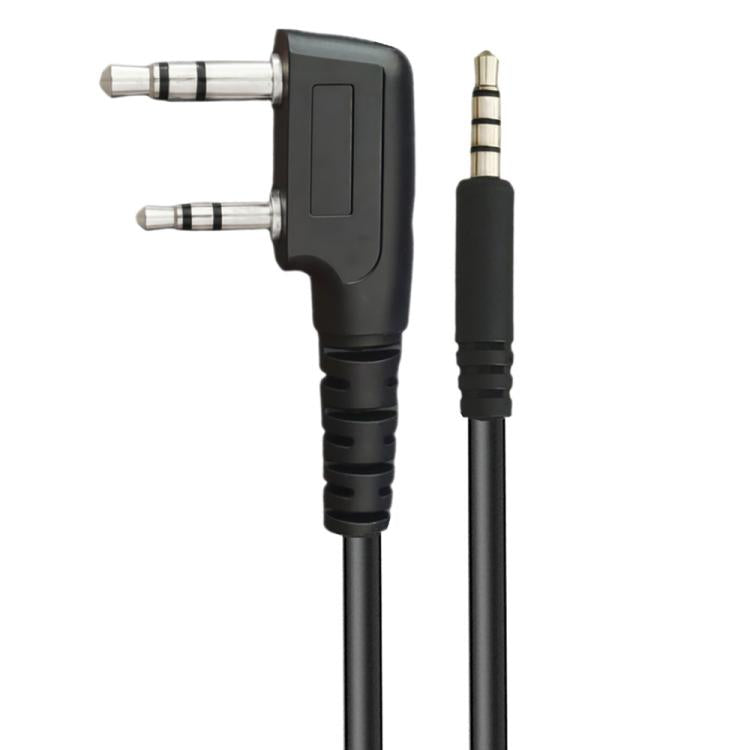 JUNSUNMAY Walkie Talkies Headset Radio Earpiece Adapter Cable, Length: 25cm, 2 Pin to Male 3.5mm, 2 Pin to Female 3.5mm
