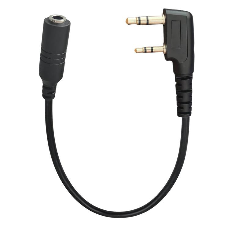 JUNSUNMAY Walkie Talkies Headset Radio Earpiece Adapter Cable, Length: 25cm, 2 Pin to Male 3.5mm, 2 Pin to Female 3.5mm