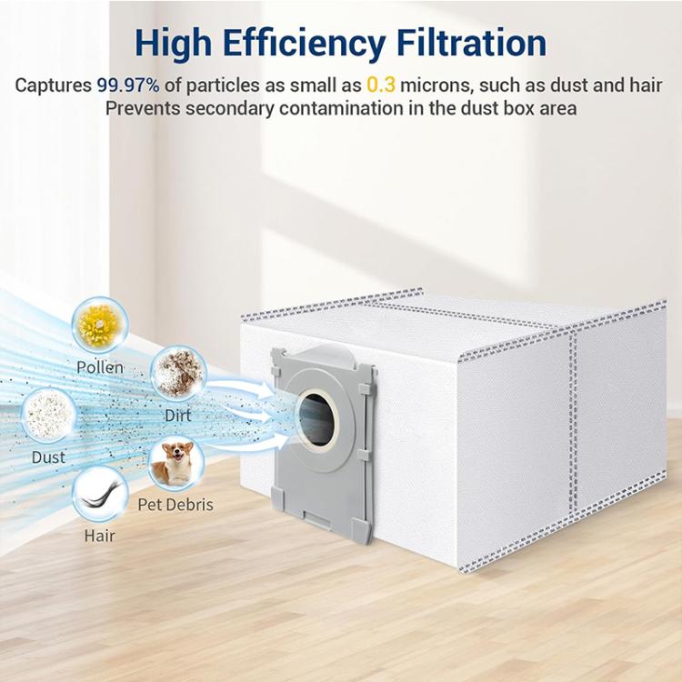 JUNSUNMAY 6pcs Sweeping Robot Non-woven Fabrics Dust Bag for Ecovacs Deebot T50 Pro / T50 Max / T50 Omni