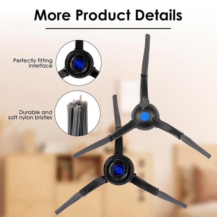 JUNSUNMAY 6pcs Sweeper Triangle Side Brush for Ecovacs Deebot T50 Pro / T50 Max / T50 Omni