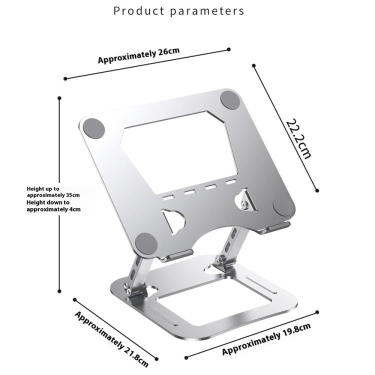 J22 Dissipation Adjustable Height Nano Steel Folding 17.3 Inch Laptop Stand Metal Base