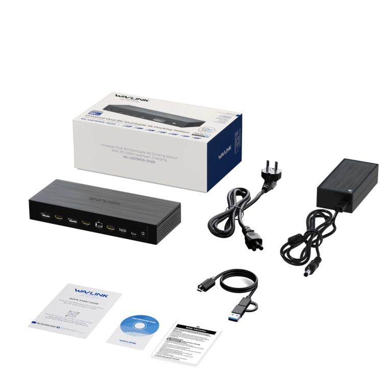WAVLINK UG75PD5-3H2D2 For Mac M1 / M2 / M3 / M4 / Windows DisplayLink-7400 Docking Station
