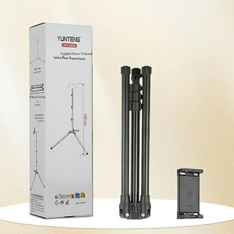 YUNTENG VCT-5229 For Smartphone / Tablet Folding Floor Stand Adjustable Height Tripod