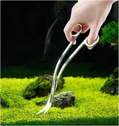 Water Grass Tool Aquarium Stainless Steel Wave Shaped Scissors Lengthened Tweezers