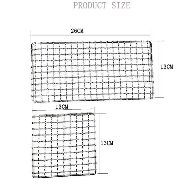 Outdoor Camping Pot Rack Square 304 Stainless Steel Barbecue Mesh Simple Wood Fire Stove Barbecue Grill