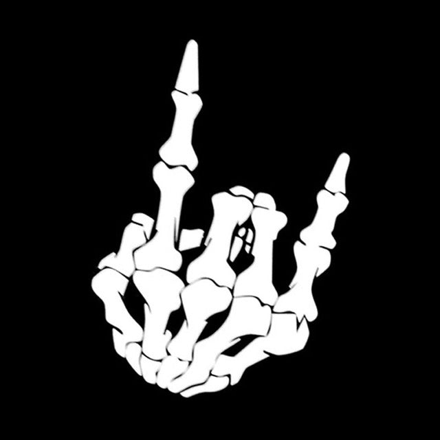 10 PCS QYPF Skull Finger Pattern Car Sticker Vinyl Decoration, Size: 13x18cm