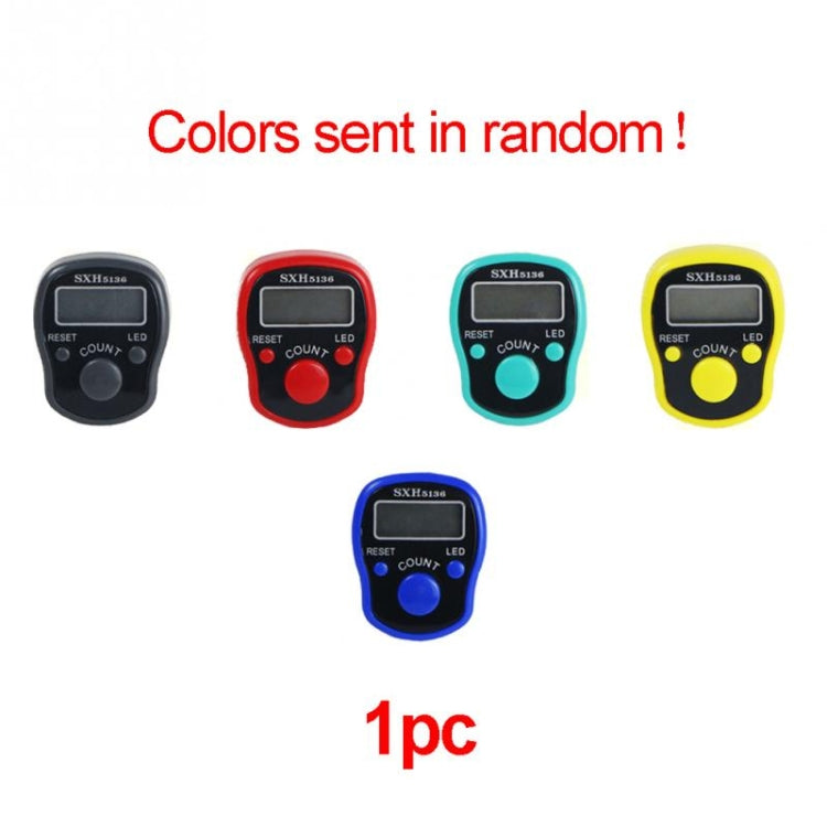 Electronic Digital Counter Portable Hand Operated Tally LCD Screen Finger Counter, Random Color