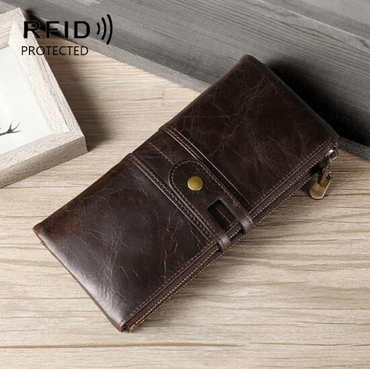 Ladies Genuine Leather Long Wallet Anti-theft Card Bag Multifunctional Clutch Bag