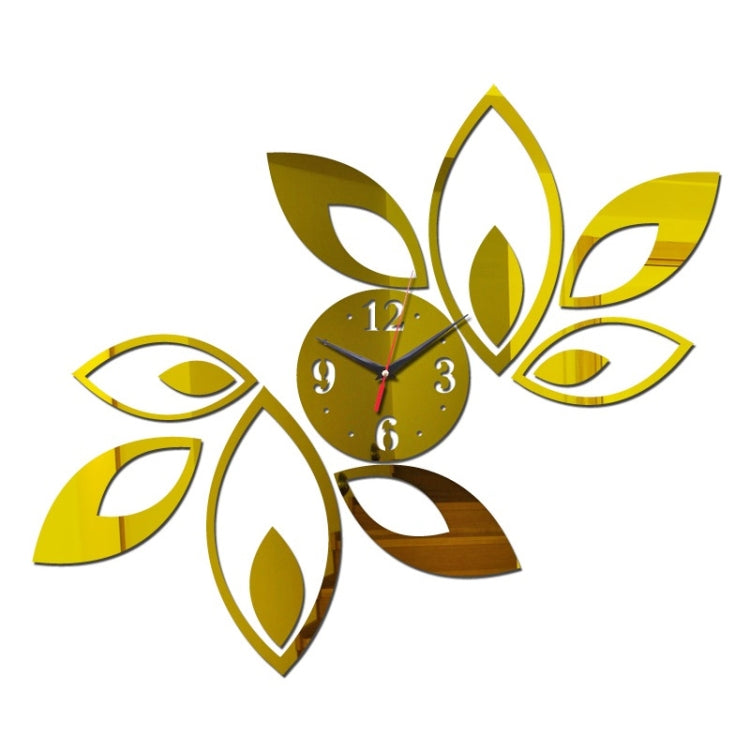 Flower Art Modern Design DIY Removable 3D Crystal Mirror Wall Clock Wall Sticker Living Room Bedroom Decor