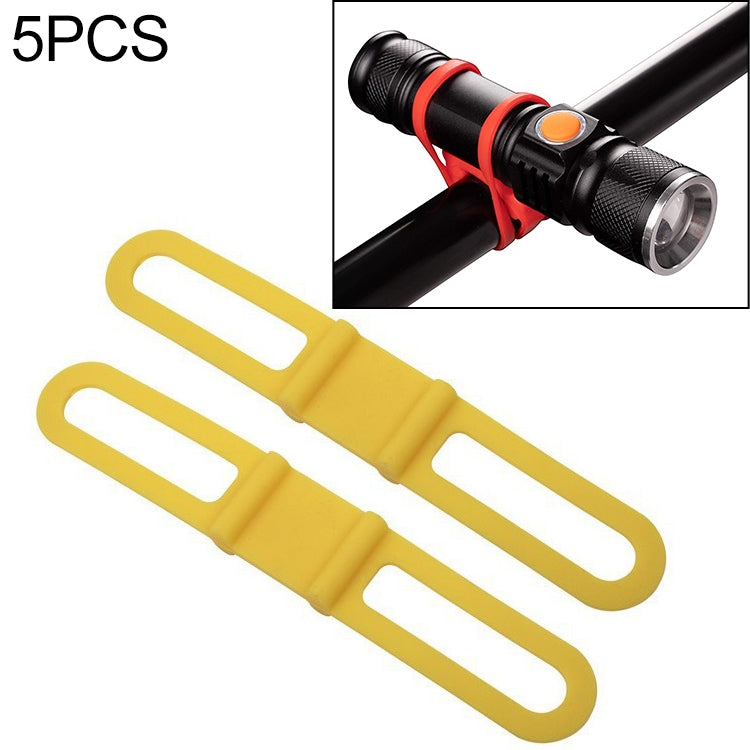 5 PCS Silicon Strap Mountain Road Bike Torch Phone Flashlight Elastic Bandage Bicycle Light Mount Holder