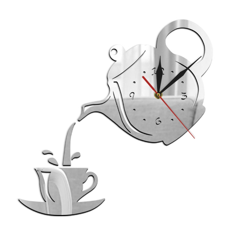 Creative DIY Acrylic Coffee Cup Teapot 3D Wall Clock Decorative Kitchen Wall Clocks Living Room Dining Room Home Decor Clock