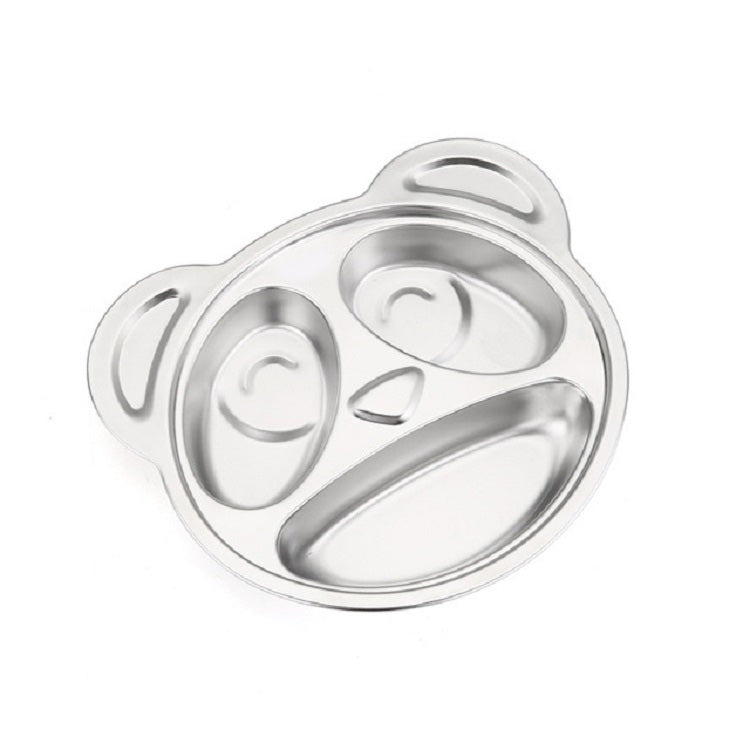 Children Household Stainless Steel Grid Cartoon Dinner Plate