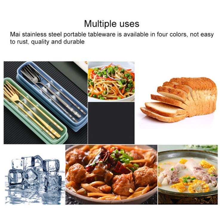 Stainless Steel Tableware Student Office Worker Portable Tableware Set