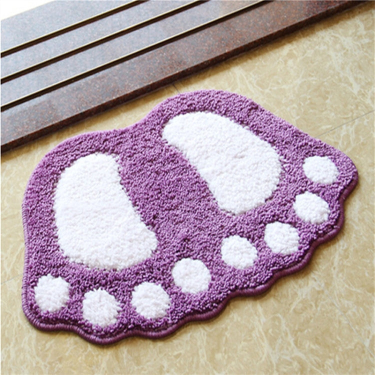 Foot-shaped Non Slip Shaggy Soft Water Absorption Bedroom Bathroom Carpet Mat, Size: 40x60cm