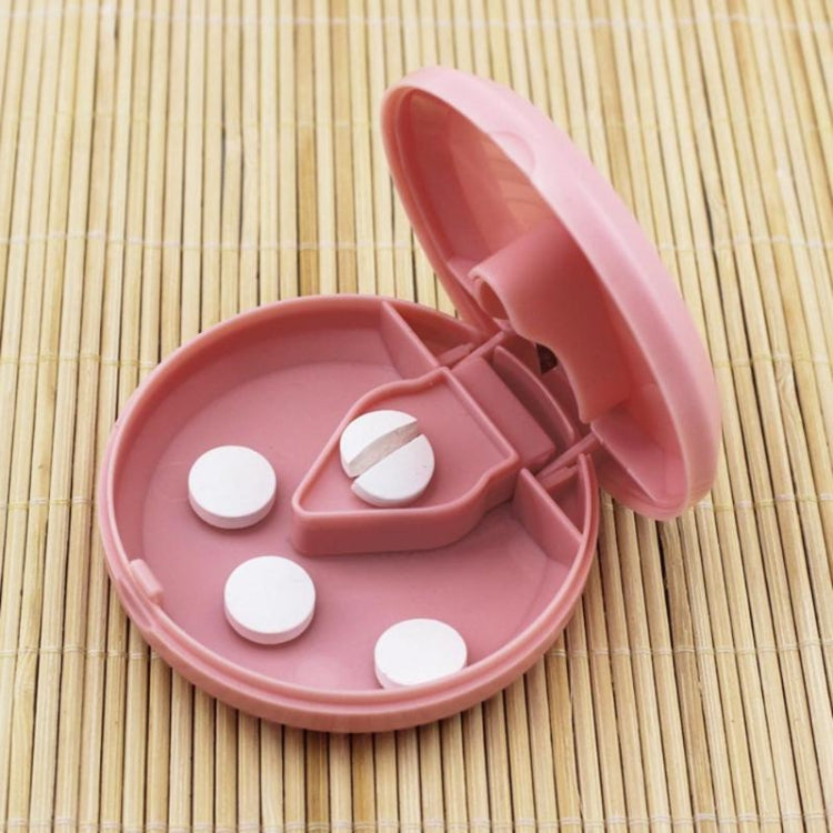Round Medicine Cutter Stainless Steel Blade Plastic Medicine Dispensing Box