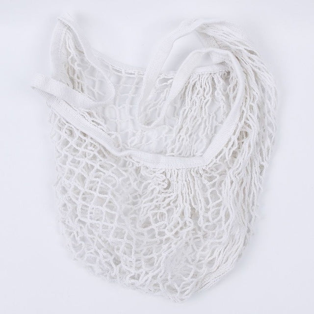 Mesh Shopping Bag Reusable String Fruit Storage Handbag Totes Women Shopping Mesh Net Woven Bag Shop Grocery Tote Bag