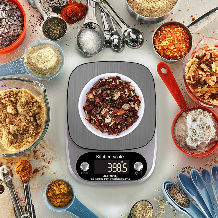 BOH-C305 Kitchen Stainless Steel LCD Electronic Scale, Specification: 3kg/0.1g