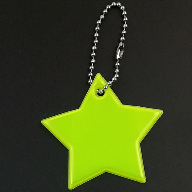 2 PCS Little Star Soft PVC Reflector Reflective Keychain Bag Pendant Accessories High Visibility Keyrings
