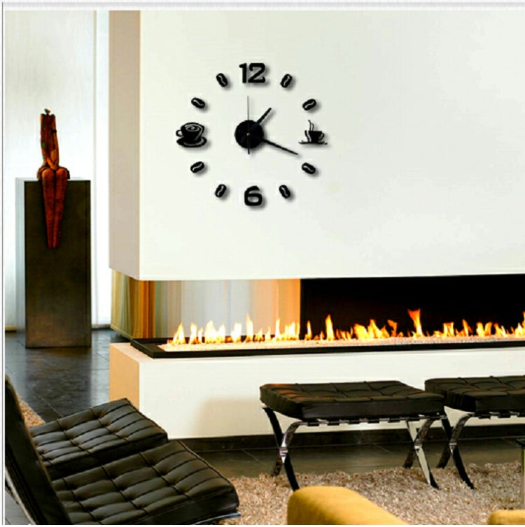 ISHOWTIENDA Fashion Acrylic DIY Coffee Cup Self Adhesive Interior Wall Creative Decoration Clock Mute Clock Stickers Muraux Wall Clock