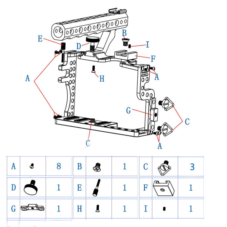 Camera Metal Video Cage Handle Stabilizer for Panasonic LUMIX GH3/GH4